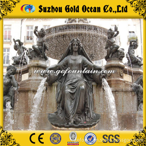 Outdoor Queen Stone Sculpture Fountain in The City Center Square
